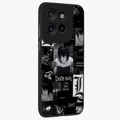 Midnight Chaos Mind Glass Case upright view showcasing expressive abstract artwork with bold dark theme.
