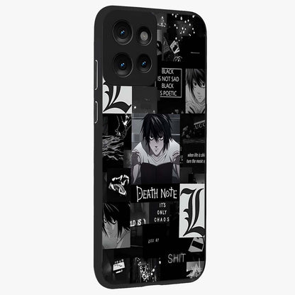 Midnight Chaos Mind Glass Case upright view showcasing expressive abstract artwork with bold dark theme.
