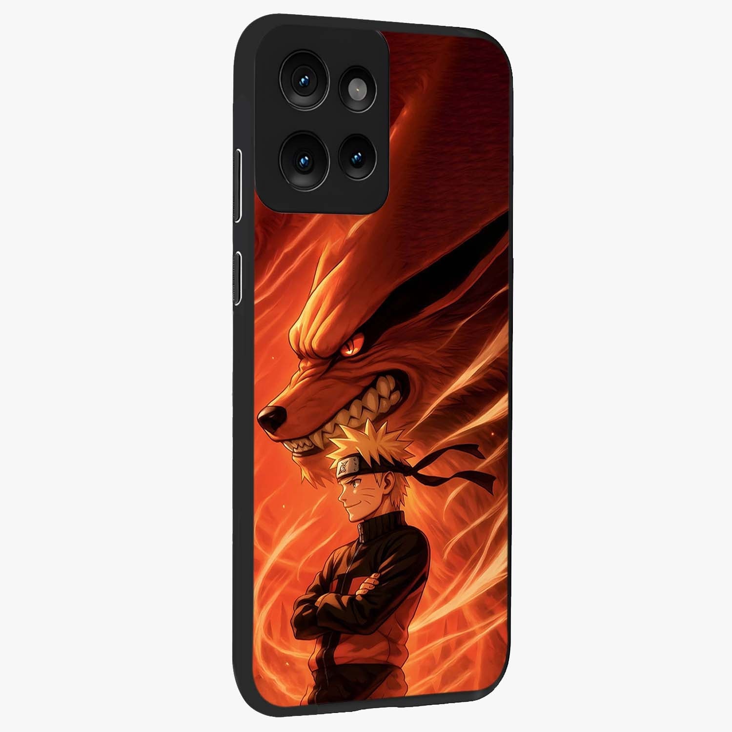 Nine Tails Legacy Glass Case upright view showcasing dramatic nine-tails artwork with intense anime themed design.