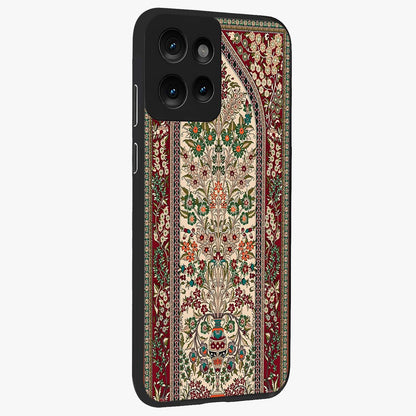 Persian Inspired Glass Case upright view showcasing decorative Persian artwork with rich heritage theme.