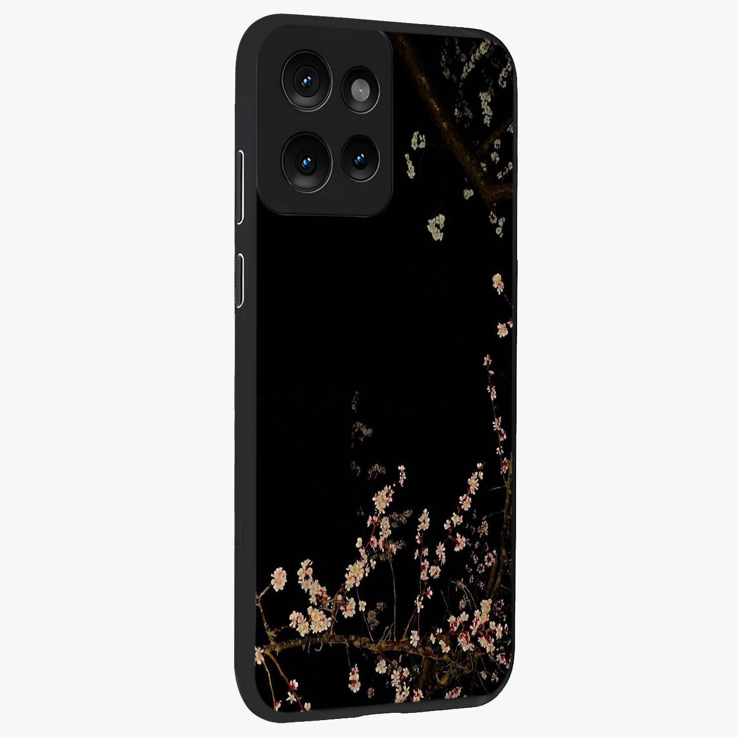 Petal Moon Light With Custom Name Glass Case upright view showcasing elegant floral moon artwork with personalized aesthetic.