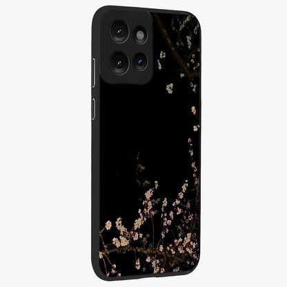 Petal Moon Light With Custom Name Glass Case upright view showcasing elegant floral moon artwork with personalized aesthetic.