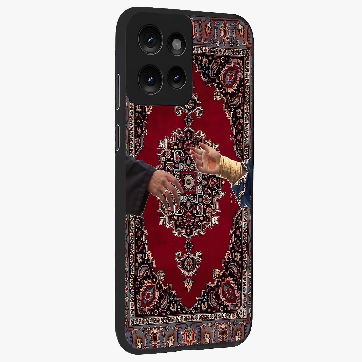 Royal Touch Reach Glass Case upright view showcasing stylish royal inspired artwork with graceful theme.