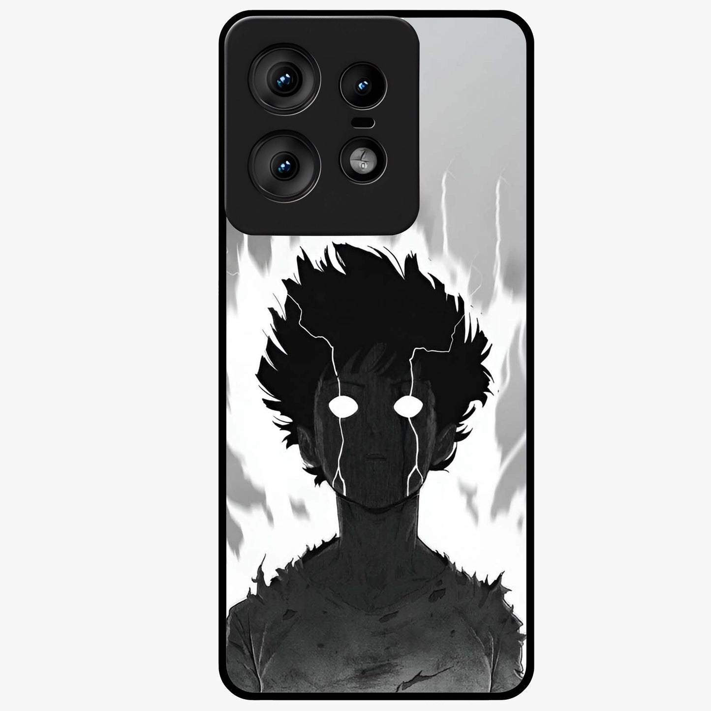 Awakened Inner Rage Glass Case showing flat back view with intense artistic artwork and glossy glass finish.