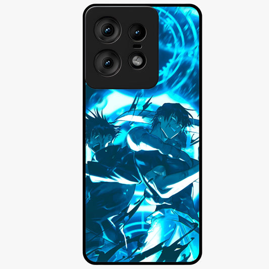 Cursed Energy Clash Glass Case showing flat back view with intense cursed energy artwork and glossy glass finish.