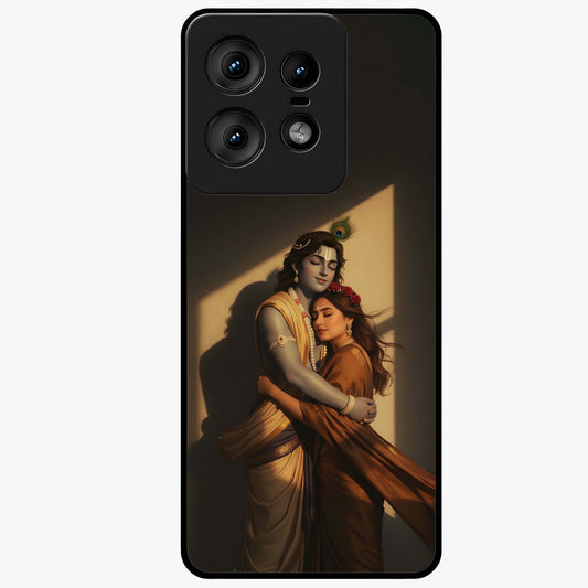 Divine Eternal Love Glass Case showing flat back view with spiritual love themed artwork and glossy glass finish.