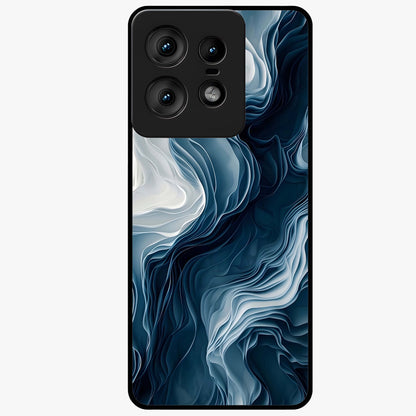 Ethereal Paper Marble Glass Case showing flat back view with soft marble paper texture artwork and glossy glass finish.