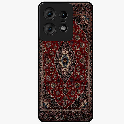 Heritage Carpet Royale Glass Case showing flat back view with ornate Persian carpet inspired pattern and glossy glass finish.