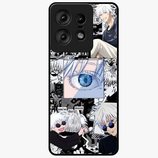 Infinity Sorcerer Chaos Glass Case showing flat back view with mystical sorcerer themed artwork and glossy glass finish.