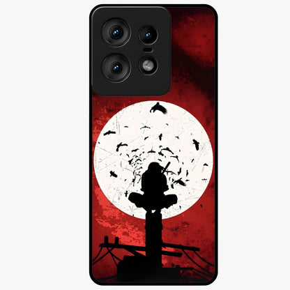 Itachi Limited Edition Naruto Anime Glass Case showing flat back view with iconic anime character artwork and glossy glass finish.