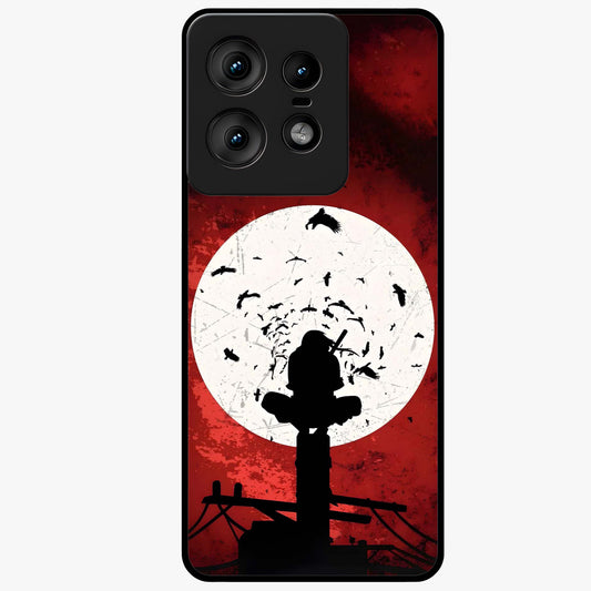 Itachi Limited Edition Naruto Anime Glass Case showing flat back view with iconic anime character artwork and glossy glass finish.