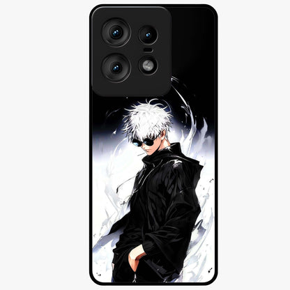 Limitless Shadow King Glass Case showing flat back view with powerful shadow warrior artwork and glossy glass finish.