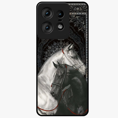 Majestic Ride Legacy Glass Case showing flat back view with powerful automotive inspired artwork and glossy glass finish.