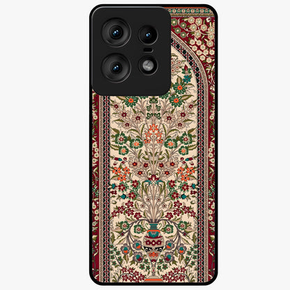 Persian Inspired Glass Case showing flat back view with ornate Persian style pattern artwork and glossy glass finish.