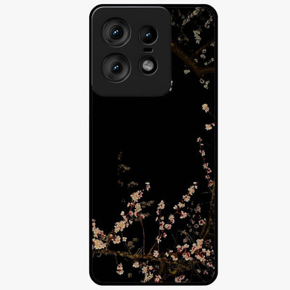 Petal Moon Light With Custom Name Glass Case showing flat back view with floral moonlight artwork and personalized name design.