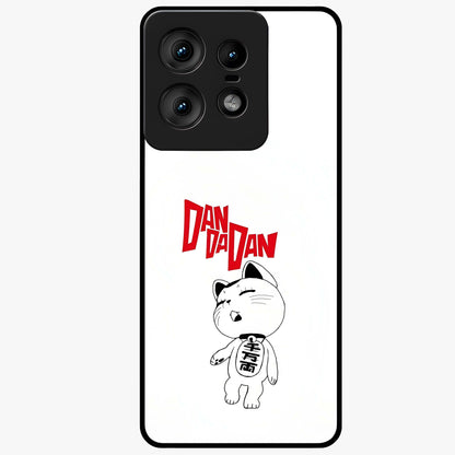 Playful Spirit Charm Glass Case showing flat back view with cheerful charm themed artwork and glossy glass finish.