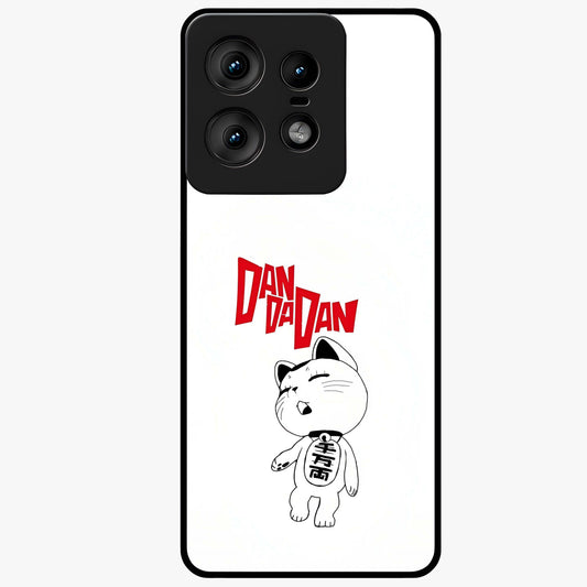 Playful Spirit Charm Glass Case showing flat back view with cheerful charm themed artwork and glossy glass finish.