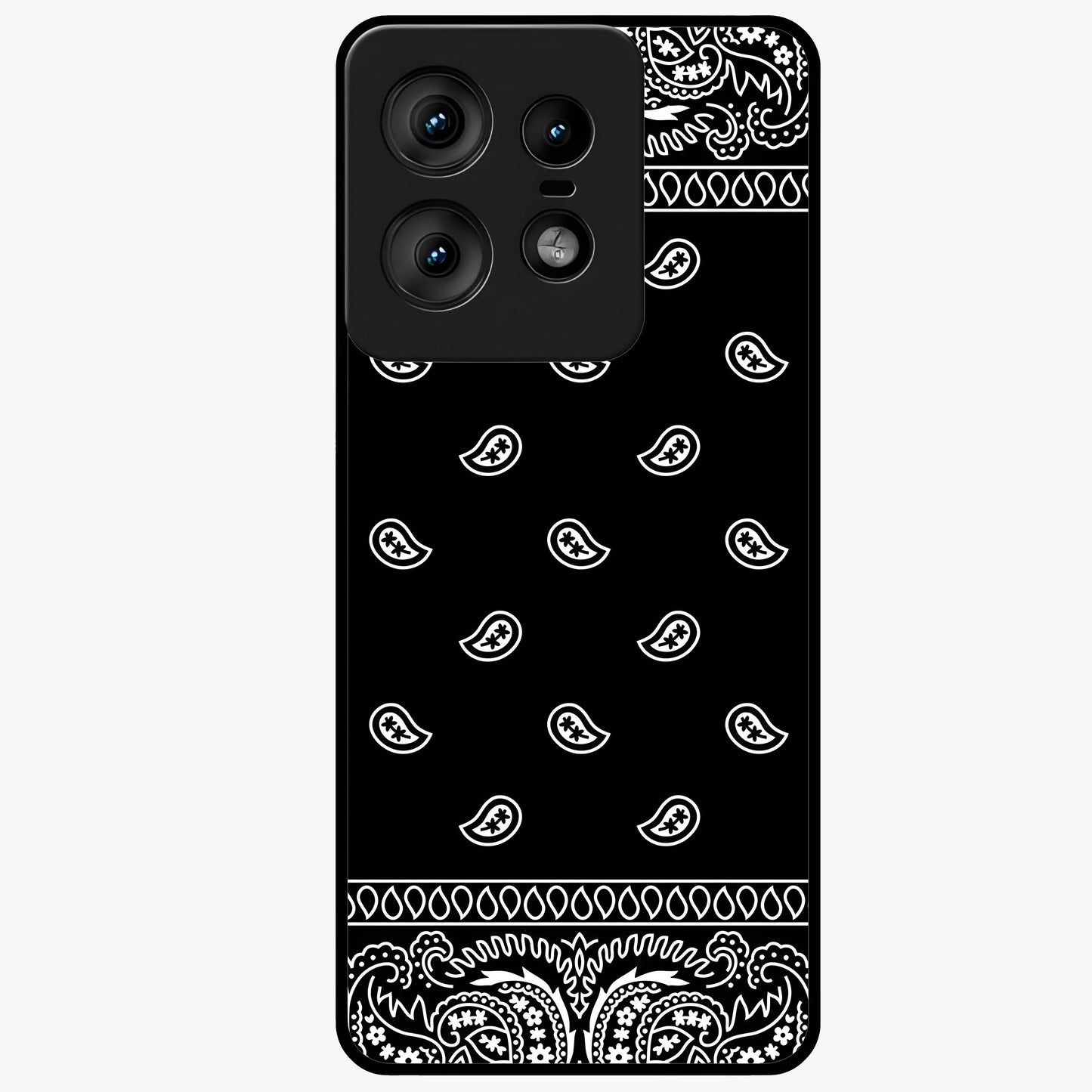 Retro Rebel Threads Glass Case showing flat back view with vintage street style artwork and glossy glass finish.