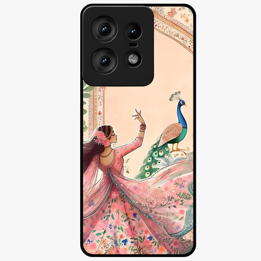 Royal Grace Muse Glass Case showing flat back view with elegant artistic artwork and glossy glass finish.
