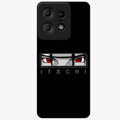 Scarlet Gaze Dominance Glass Case showing flat back view with striking red themed artwork and glossy glass finish.