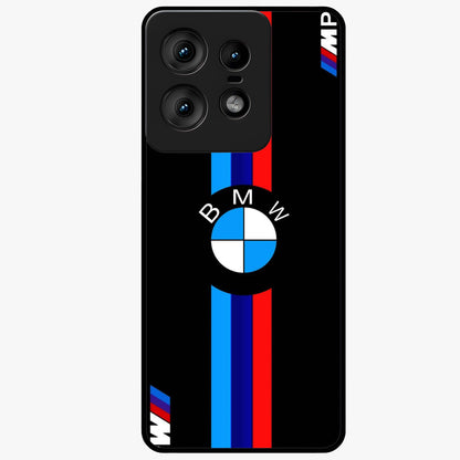 Turbo BMW Beast Glass Case showing flat back view with high performance sports car artwork and glossy glass finish.