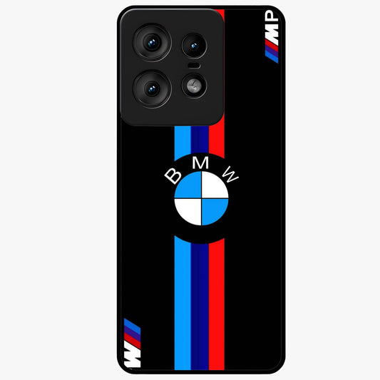 Turbo BMW Beast Glass Case showing flat back view with high performance sports car artwork and glossy glass finish.