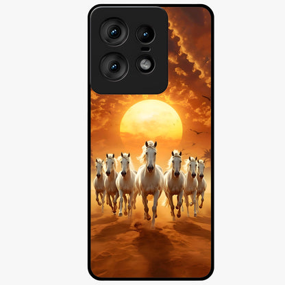 Wild Sunset Majesty Glass Case showing flat back view with majestic sunset landscape artwork and glossy glass finish.
