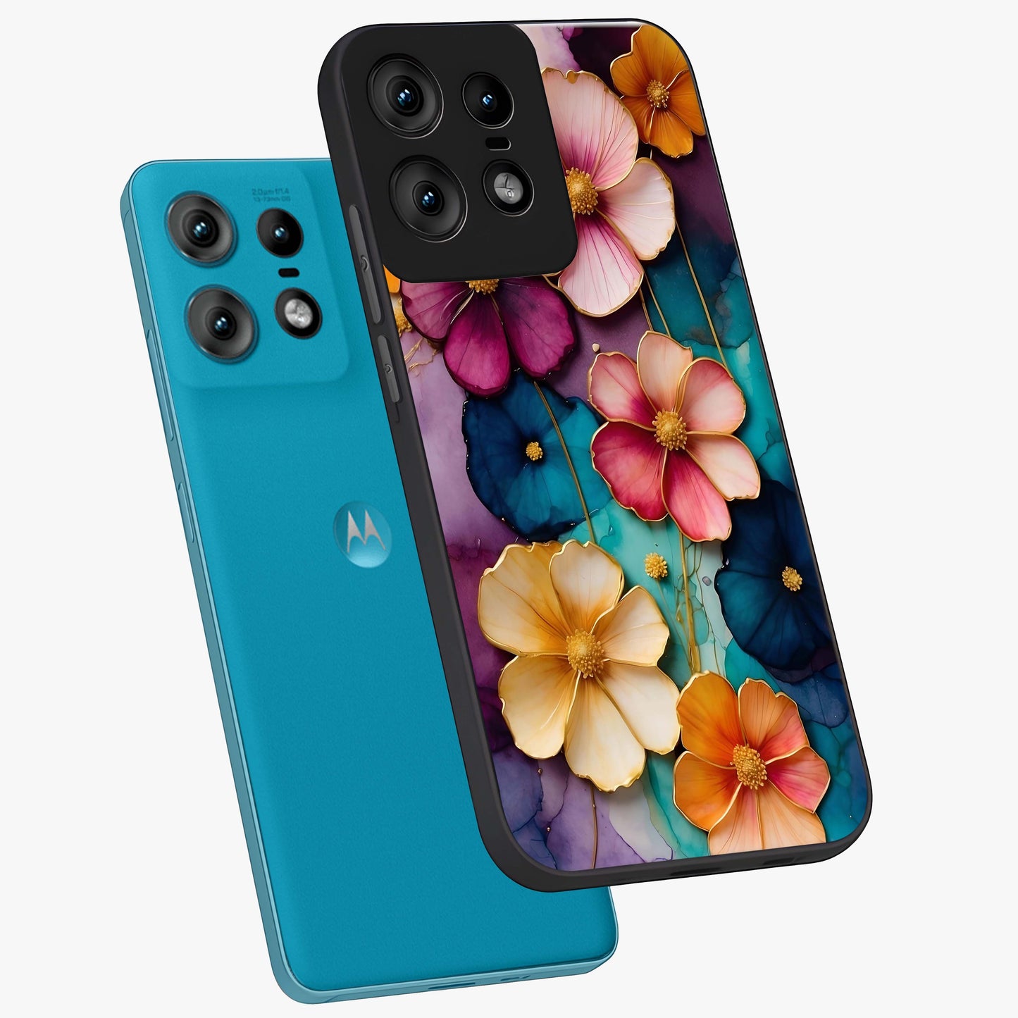 Artlyn Grace Flower Pattern Glass Case displayed in angled mockup highlighting delicate flower pattern design and smooth glass surface.