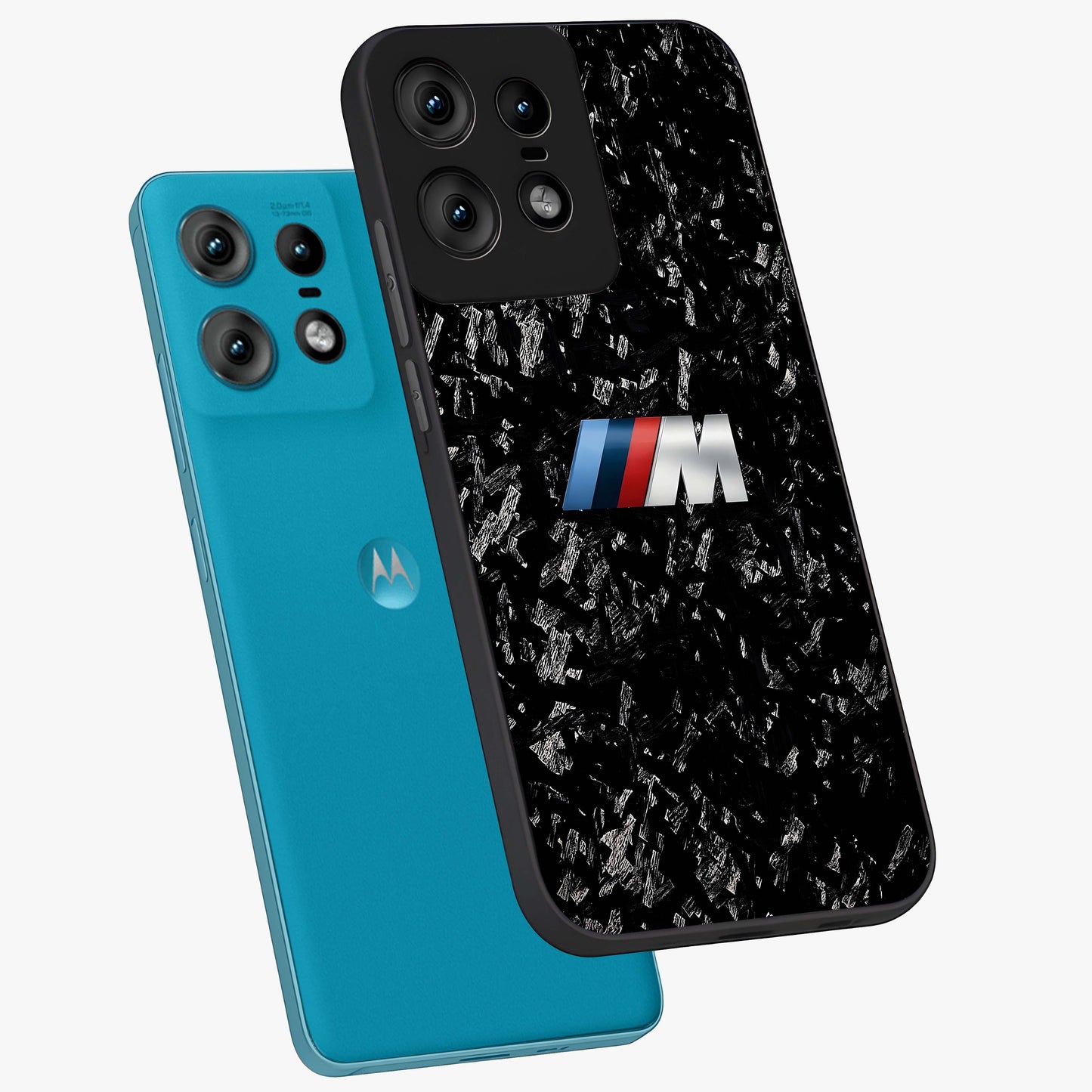 Carbon Speed Mark Glass Case displayed in angled mockup highlighting racing inspired carbon design and sleek aesthetic style.