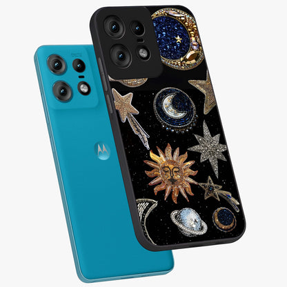 Celestial Gem Constellations Glass Case displayed in angled mockup highlighting gemstone inspired constellation design.