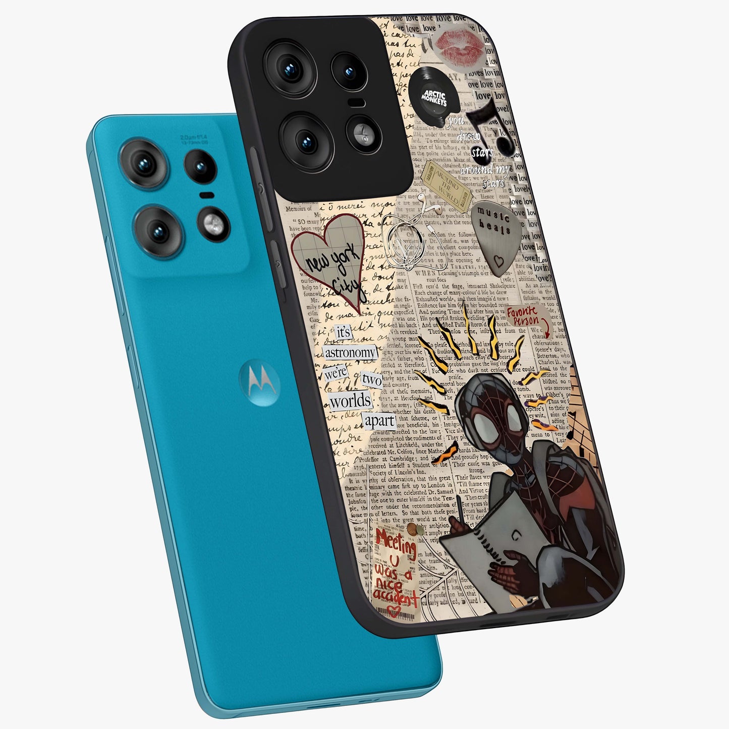 City Dream Sketch Glass Case displayed in angled mockup highlighting minimal city illustration with aesthetic sketch style.