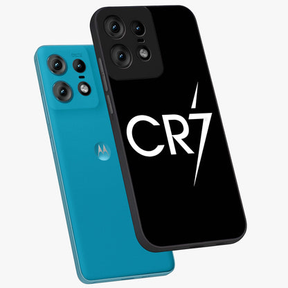 Cr7 Elite Strike Glass Case displayed in angled mockup highlighting powerful sports graphic with bold athletic theme.