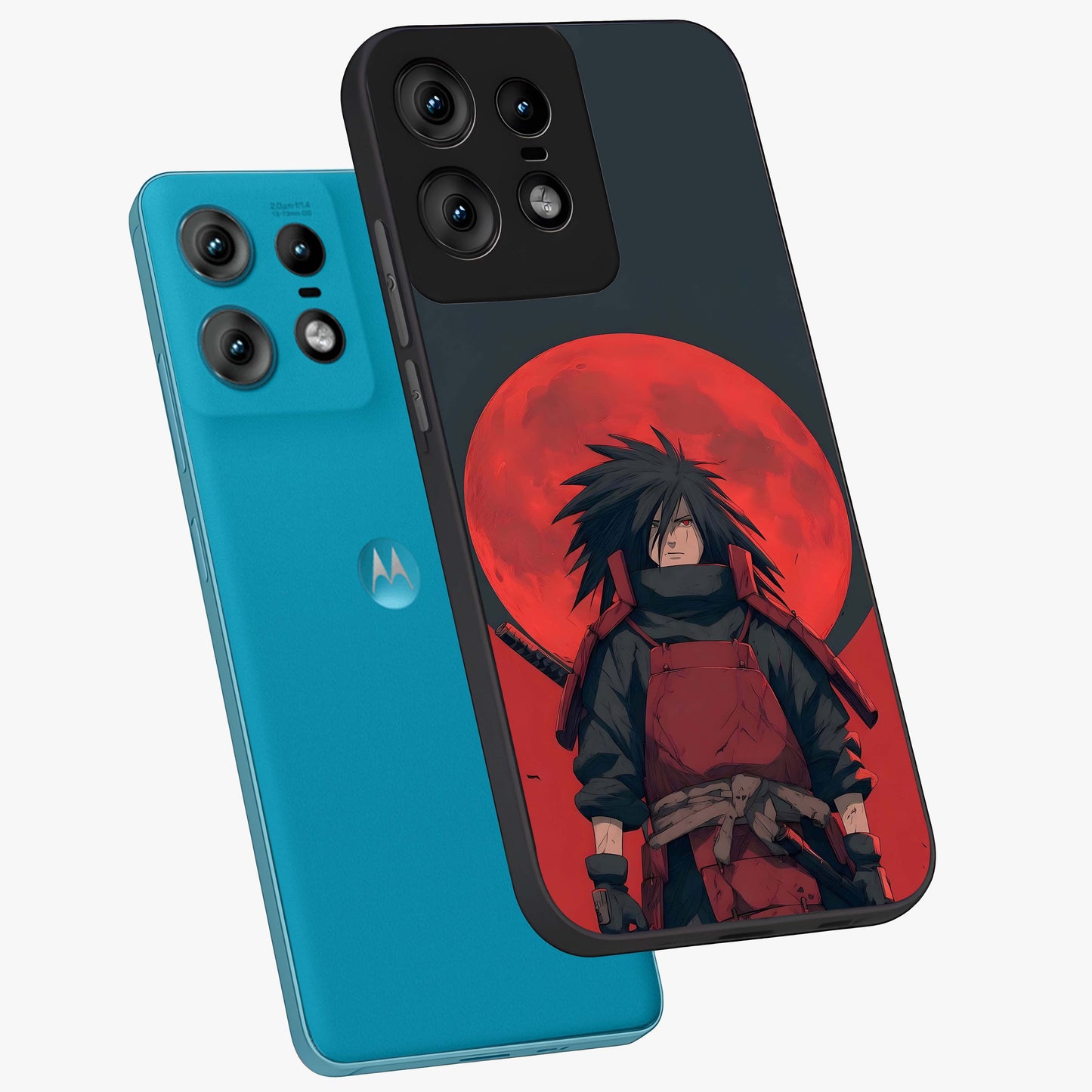 Crimson Moon Warlord Glass Case displayed in angled mockup highlighting dramatic crimson moon design with fantasy aesthetic.