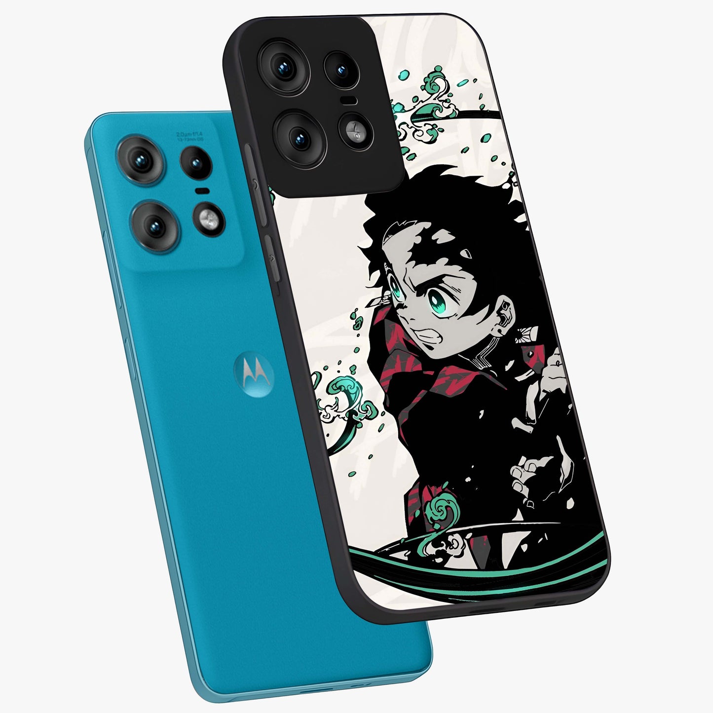 Demon Slayer Glass Case displayed in angled mockup highlighting dramatic anime character design with action aesthetic.