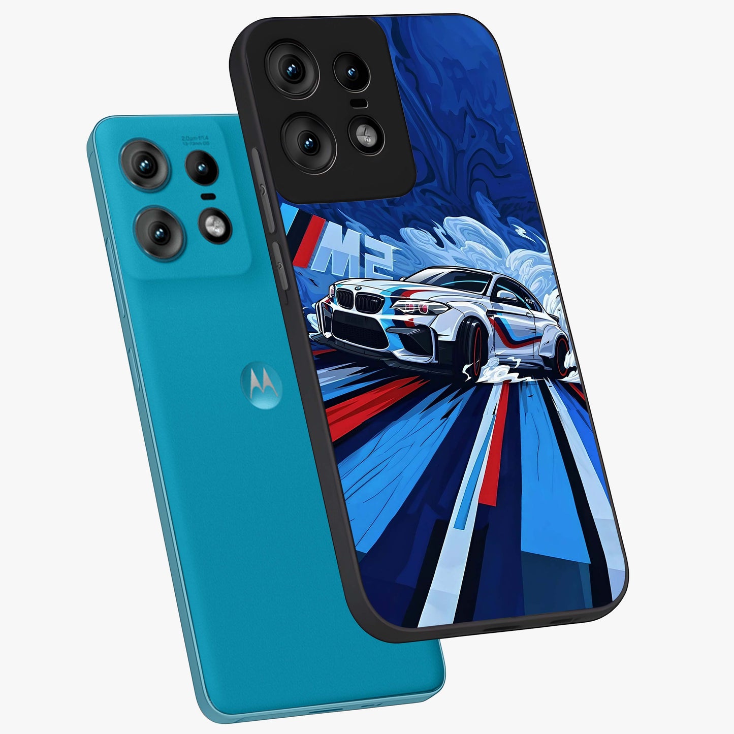 Drift Power Rush Glass Case displayed in angled mockup highlighting powerful drift car design with sporty aesthetic style.