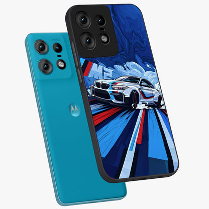 Drift Power Rush Glass Case displayed in angled mockup highlighting powerful drift car design with sporty aesthetic style.