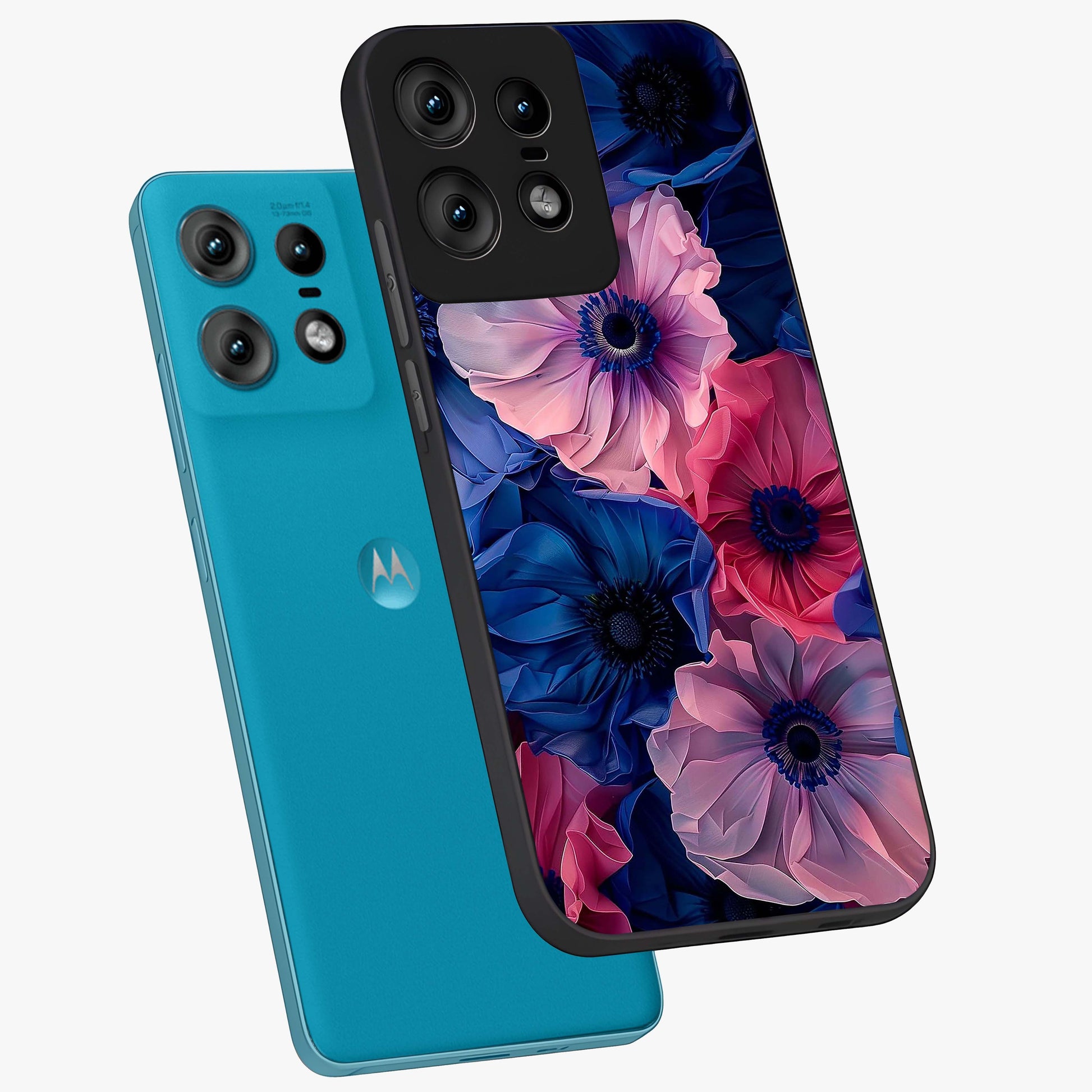 Flower Paper Art Pattern Glass Case displayed in angled mockup highlighting layered paper flower design with artistic aesthetic.