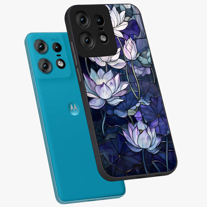 Gloss Petal Rush Glass Case displayed in angled mockup highlighting vibrant petal design with elegant floral aesthetic.