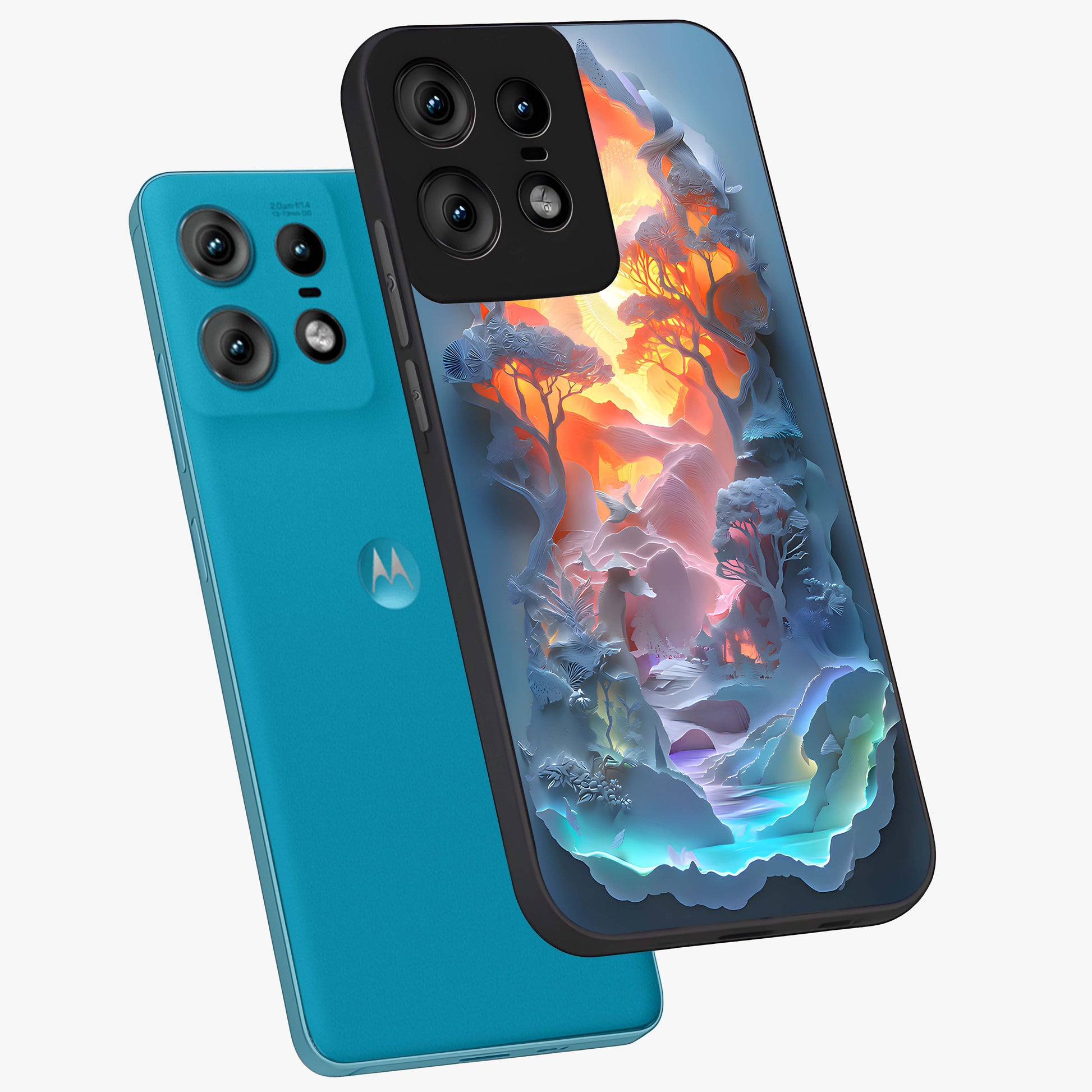 Glow Forest Portal Glass Case displayed in angled mockup highlighting mystical forest design with magical glowing aesthetic.