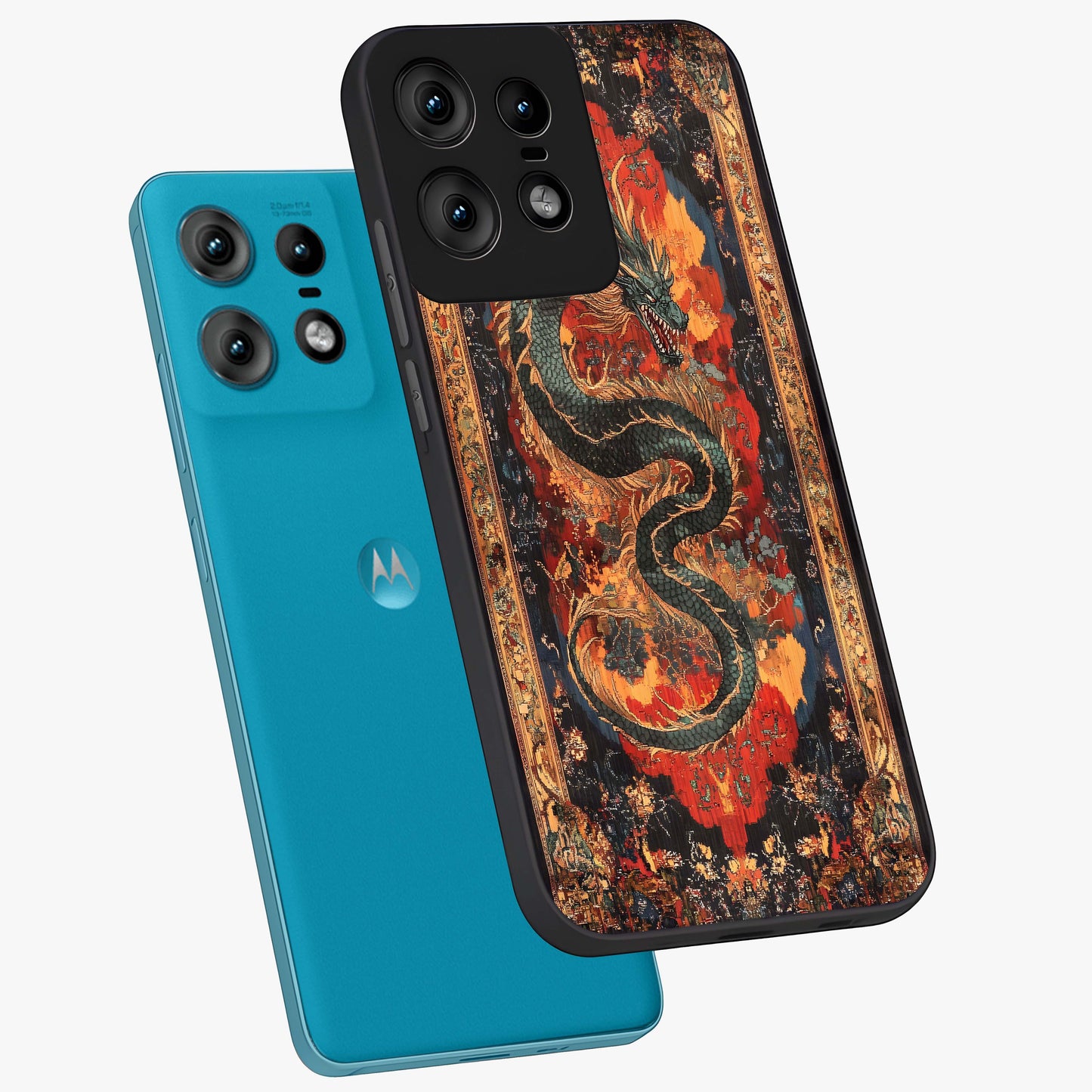 Inferno Dragon Soul Glass Case displayed in angled mockup highlighting powerful dragon illustration with inferno aesthetic.