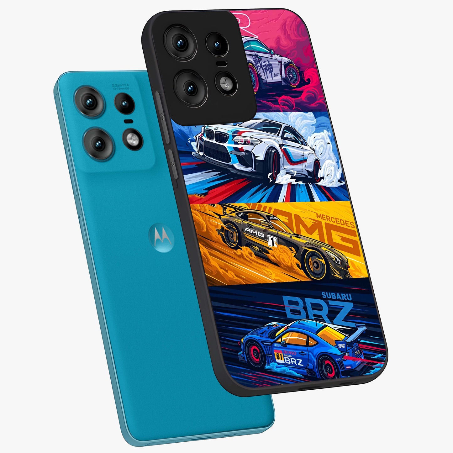 JDM Sports Car Glass Case displayed in angled mockup highlighting sleek Japanese racing car design with automotive aesthetic.