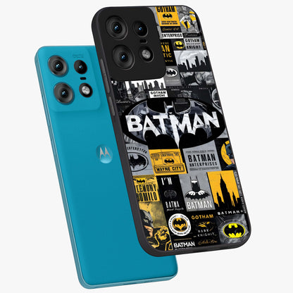 Knight Gotham Rise Glass Case displayed in angled mockup highlighting powerful knight silhouette design with dramatic aesthetic.