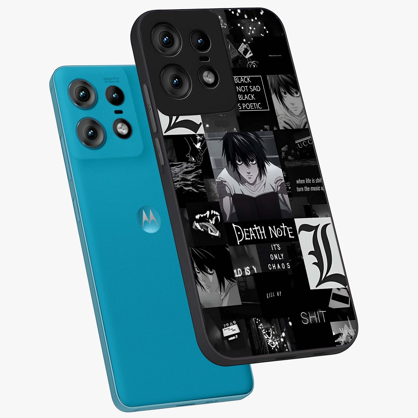 Midnight Chaos Mind Glass Case displayed in angled mockup highlighting chaotic artistic design with dramatic midnight aesthetic.