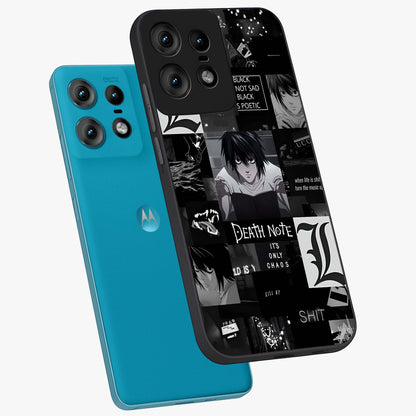 Midnight Chaos Mind Glass Case displayed in angled mockup highlighting chaotic artistic design with dramatic midnight aesthetic.