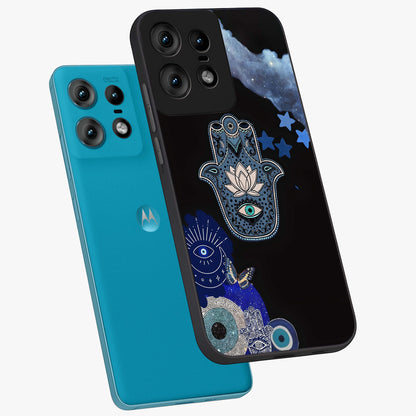 Mystic Hand Aura Glass Case displayed in angled mockup highlighting magical aura design with spiritual aesthetic style.
