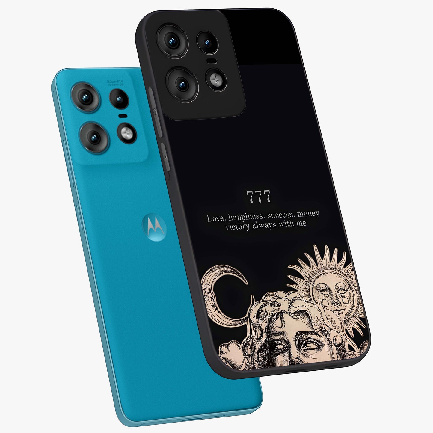 Mystic Victory Aura Glass Case displayed in angled mockup highlighting energetic aura design with bold mystical aesthetic.