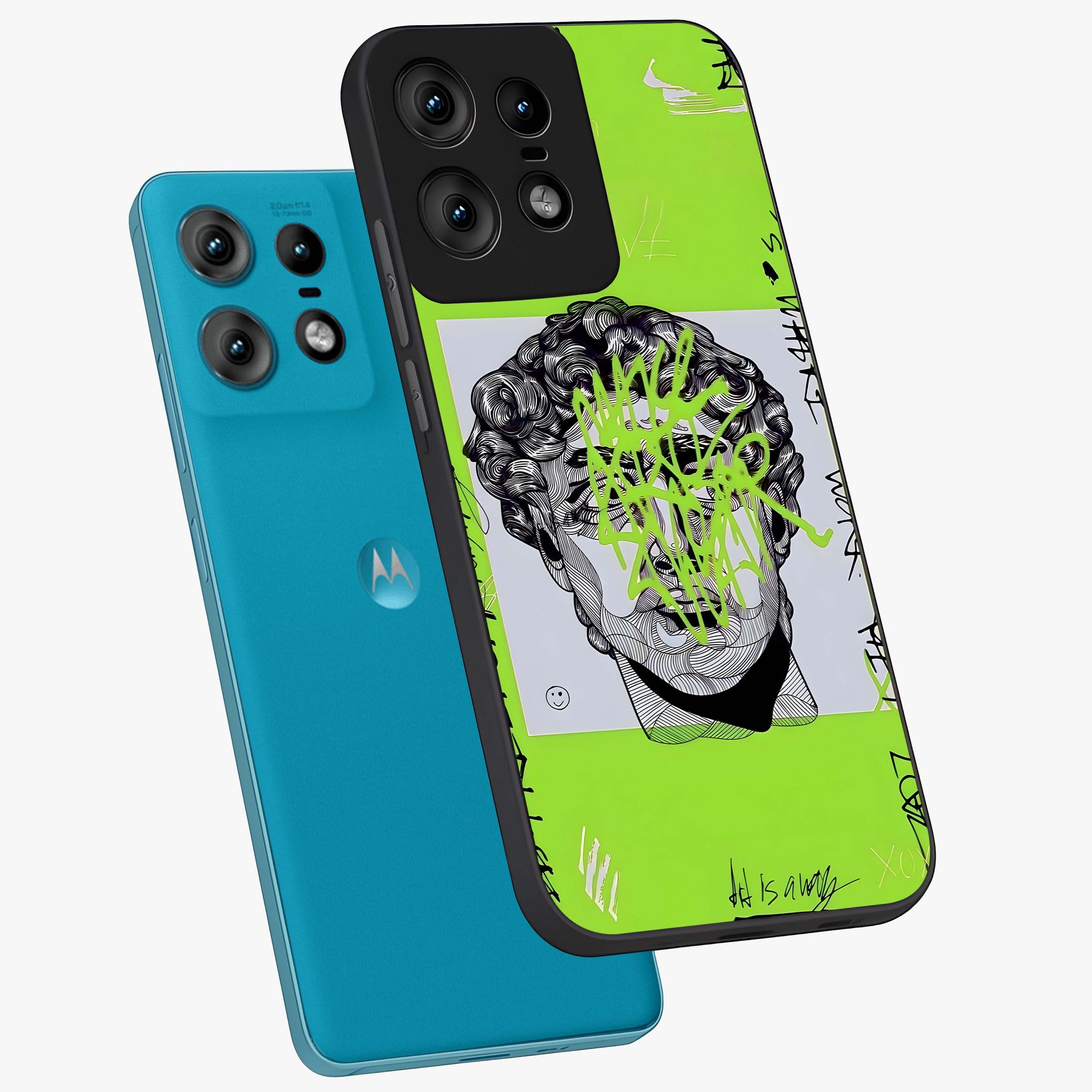 Neo Graffiti Rebellion Glass Case displayed in angled mockup highlighting urban street art design with rebellious aesthetic.
