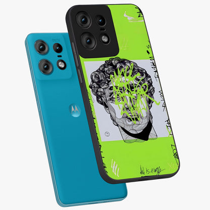 Neo Graffiti Rebellion Glass Case displayed in angled mockup highlighting urban street art design with rebellious aesthetic.