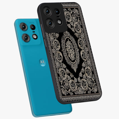 Noir Bloom Elegance Glass Case displayed in angled mockup highlighting refined flower design with stylish noir aesthetic.