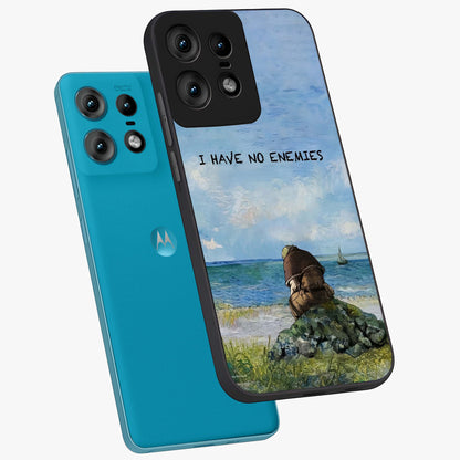 Peace Beyond War Glass Case displayed in angled mockup highlighting meaningful message design with artistic aesthetic style.
